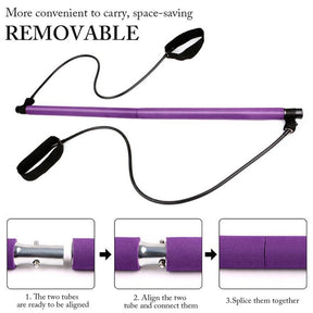 Yoga Pilates Bar Stick With Resistance Bands