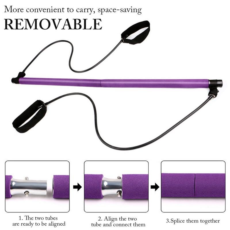 Yoga Pilates Bar Stick With Resistance Bands